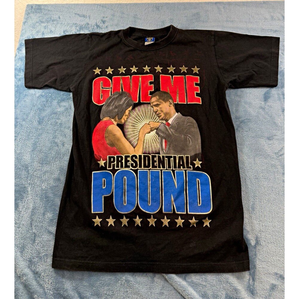 Vintage 2008 Barack Obama Presidential Pound T Shirt Give Me Face Rap Tee Medium